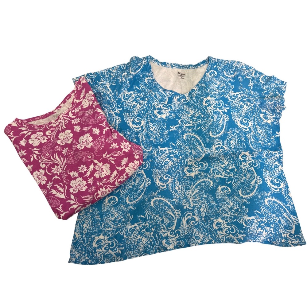 Lot of 2
Kim Rogers Womens Short Sleeve V-Neck Paisley Floral T-Shirt lo of 2
XL